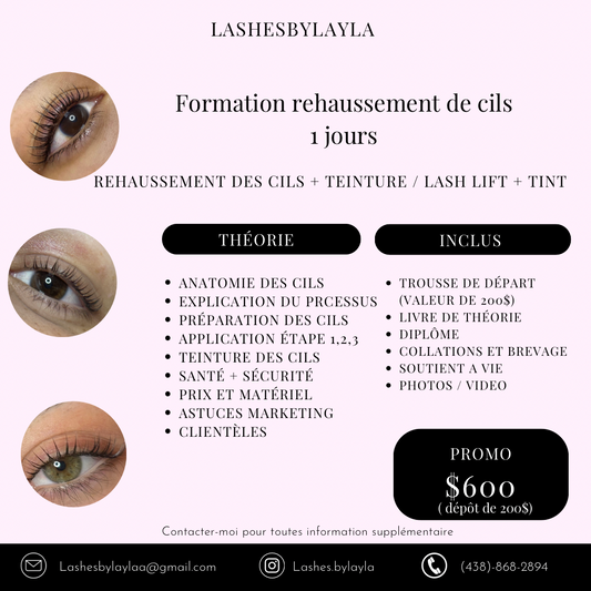 Formations rehaussement de cils